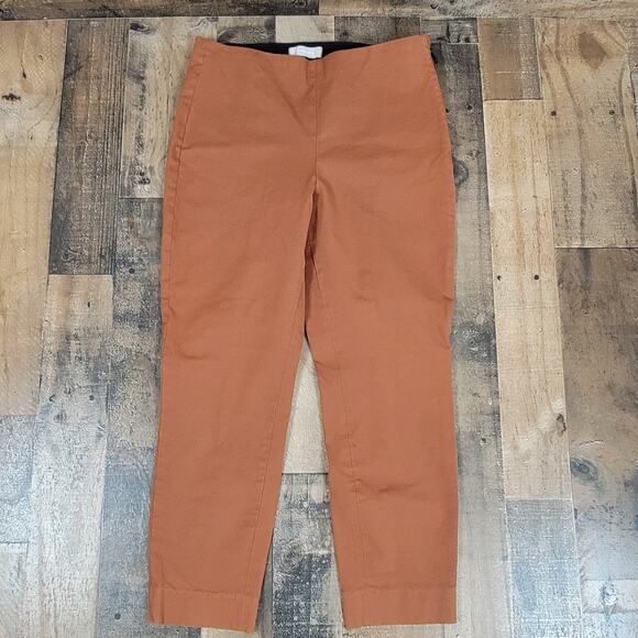Everlane Womens 8 Brown The Work Cropped Ankle Pants Elastic Waistband Pull On‎ - Picture 1 of 12
